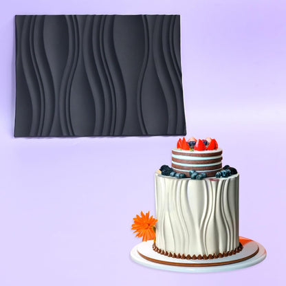 mostsom Silicone Fondant Mold Wave Pattern Embossing Mat for Cake Decorating DIY Clay, Jewelry, Pastry, Candy Making