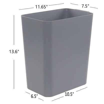 3-Pack 4.5 Gallon Trash Can, Gray Waste Bin for Under Desk, Kitchen, Home, Office