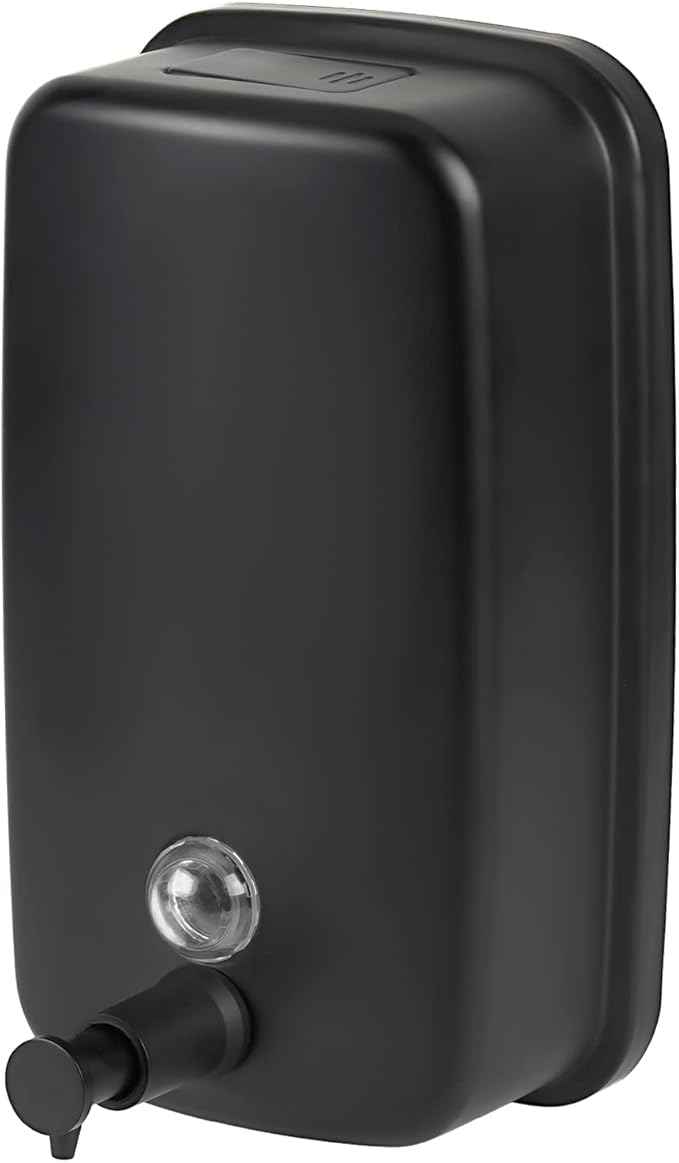 Wall Mounted Soap Dispenser, 1000ml/33.8 fl.oz, Black Metal