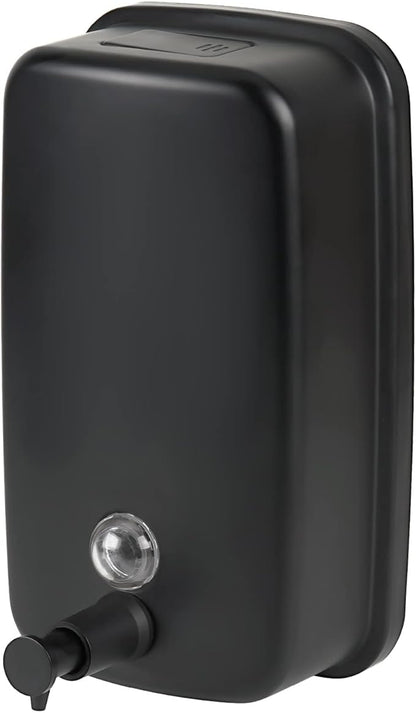 Wall Mounted Soap Dispenser, 1000ml/33.8 fl.oz, Black Metal
