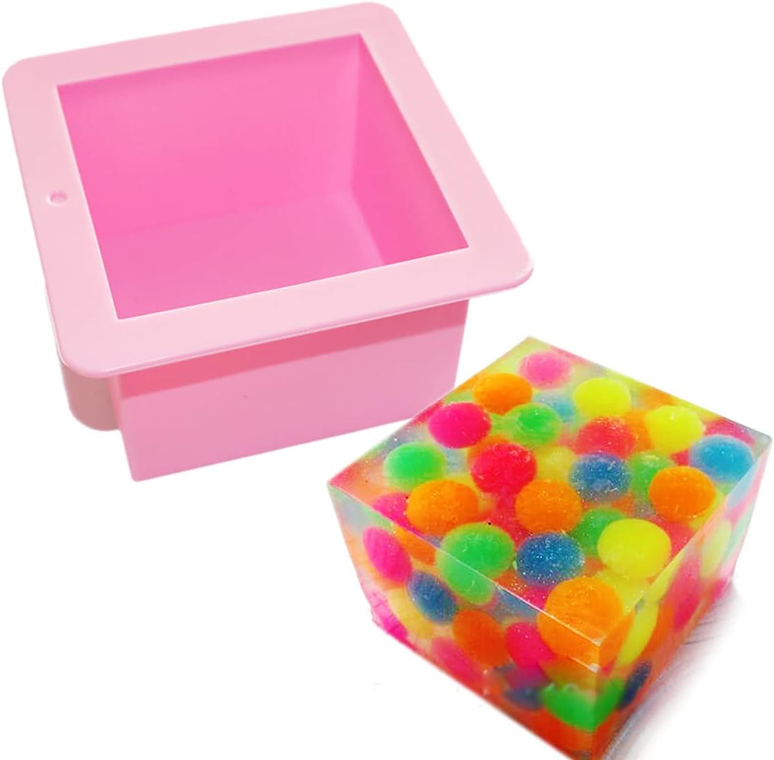 X-Haibei Large Cube Square Silicone Mold for Soap, Candle, Resin, Cake, and Cheese - 500ml, Food-Grade, Easy Release, Perfect for Beginners