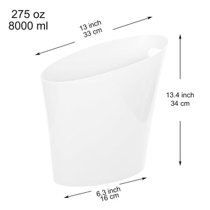 Youngever 2 Gallon Slim Trash Can, Plastic Garbage Container Bin, Small Trash Bin with Handles for Home Office, Living Room, Study Room, Kitchen, Bathroom (2 Pack White)