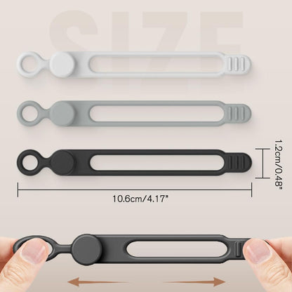 Silicone Cable Ties, Magnetic Data Cable Organizers Reusable Cable Ties Wire Organizer Adjustable Fastening Cable Straps Magnetic Silicone Cable Straps Cord Organizer for Bundling Earphone