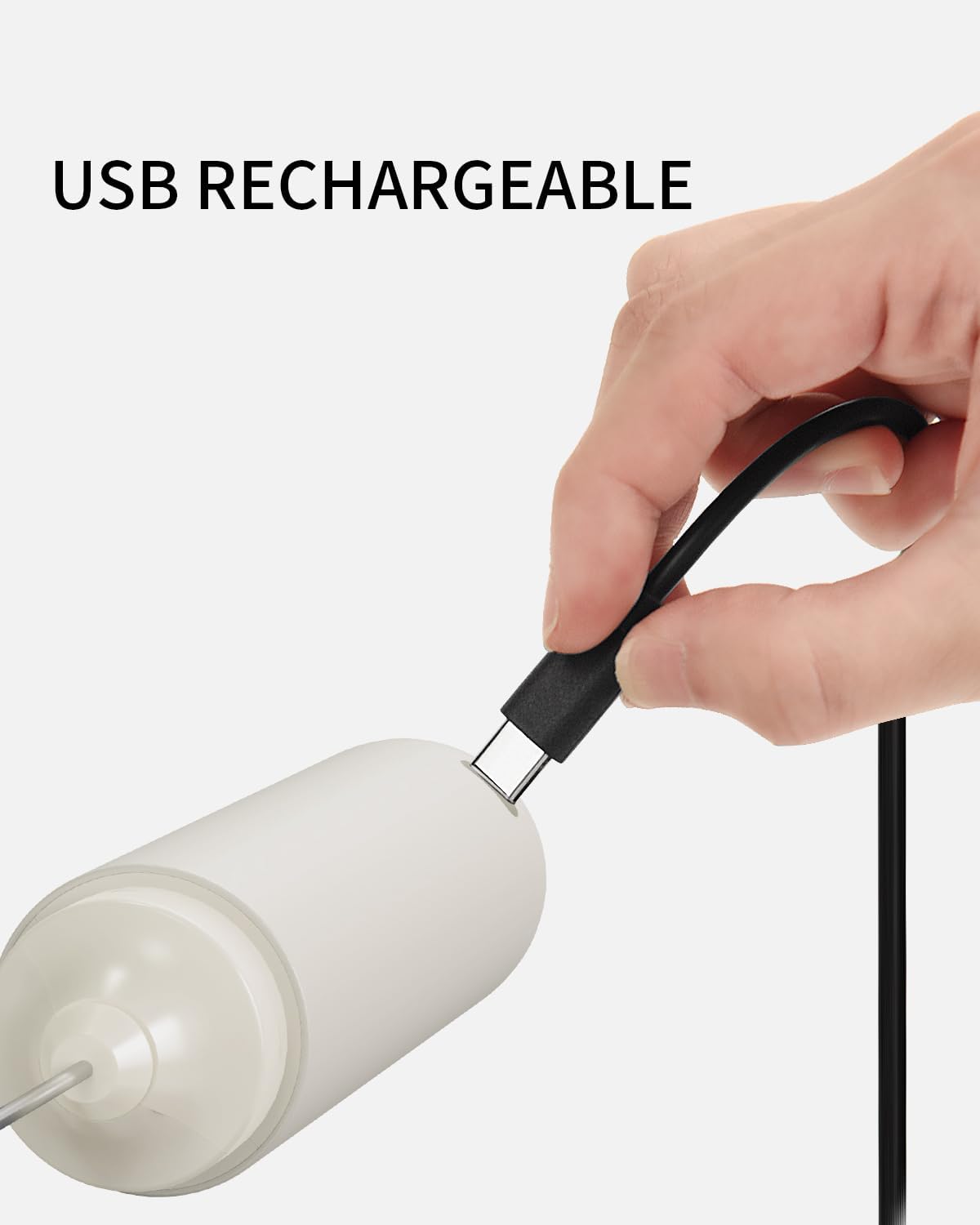 Circle JOY Portable Rechargeable Milk Frother Hanheld, Dual Spring Whisk Electric Coffee Frother Wand Drink Mixer for Matcha Lattes Cappuccino