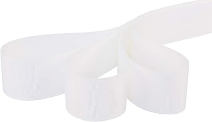 Ribbonitlux 1.5" Wide Solid Grosgrain Ribbon 25 Yards (029-White）, Set for Gift Wrapping, Party Decor, Sewing Applications, Wedding and Craft