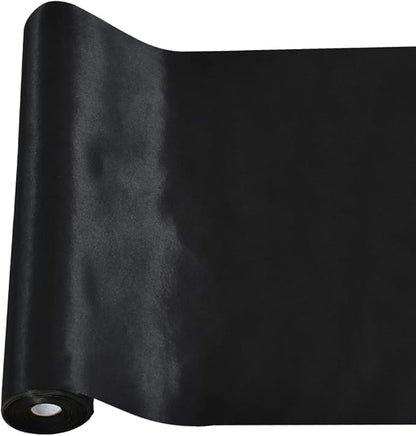 TONIFUL 12 Inch X 11yds Black Satin Extra Wide Christmas Ribbon for Outdoor Use, Ceremonies, Decorations