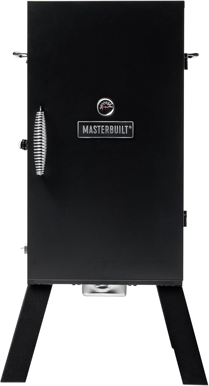 Masterbuilt® 30-inch Electric Vertical BBQ Smoker with Analog Temperature Control, Chrome Smoking Racks and 535 Cooking Square Inches in Black, Model MB20070210