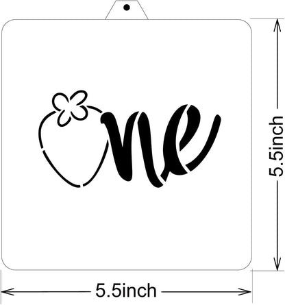 Strawberry New Born Baby kids Cookie Cutter and Stencil Set Bundle Kit PYO Cookies Paint Your Own Happy Birthday Wedding Baby Candle Kids Painting