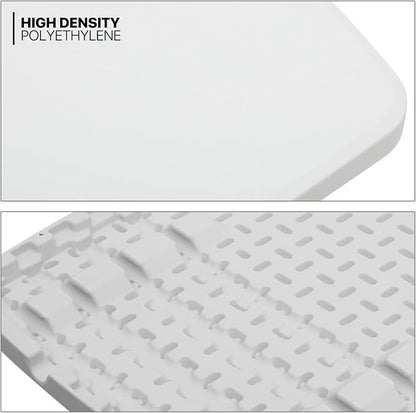 MoNiBloom TV Tray Folding Table 30" Height Adjustable, Portable Indoor/Outdoor Picnic Partiestable and Laptop Square White Small Table with X Legs
