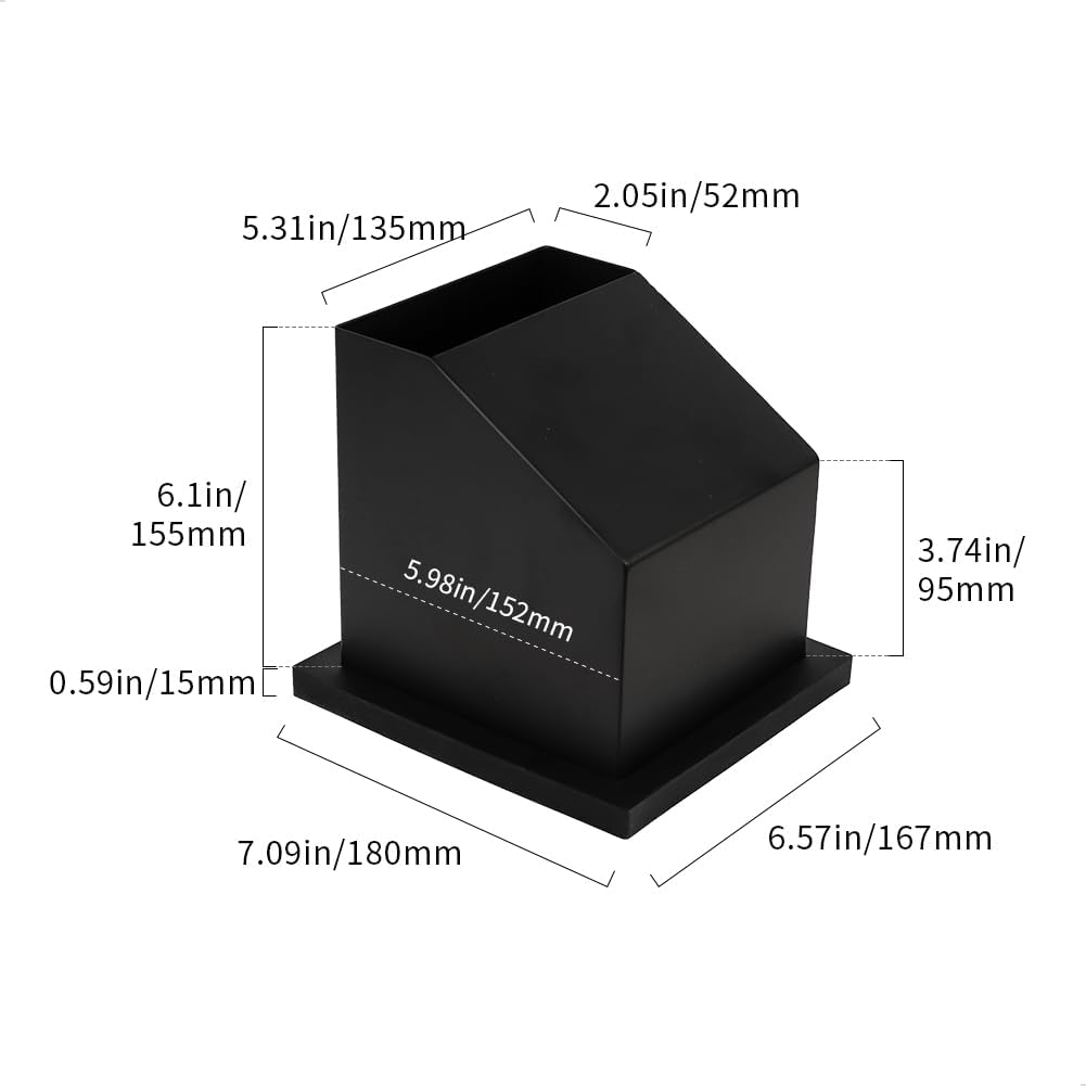 watchget Espresso Grounds Knock Box, Bottomless Chute with Removable Bar, Stainless Steel & Silicone Construction