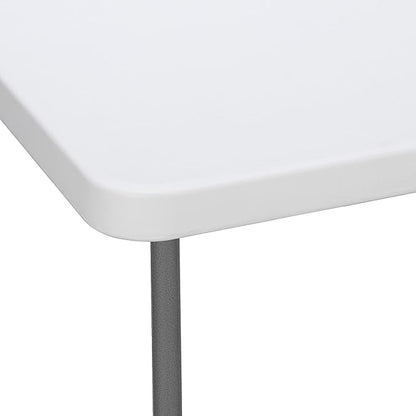 6 FT Folding Table, Fold in Half, Heavy Duty Portable Plastic w/Handle for Picnic Party Camping Dining Indoor Outdoor - Lightweight White