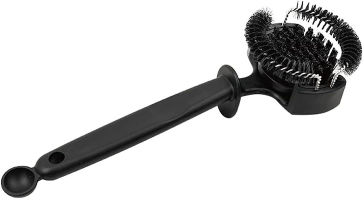 Coffee Machine Cleaning Brush, Espresso Group Head Cleaner, Upgrade Large Nylon Brushes with Long Handle & Spoon, Home Cleaning Tool(Black)