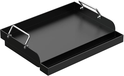 17" x 13" Nonstick Grill Griddle for Most Gas Grills, Universal Flat Top Griddle for Charcoal/Gas Stove, Cooking Griddle Plate with Removable Handles & Grease Groove for Camping, Tailgating, Parties
