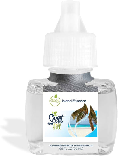 Scent Fill Island Essence Plug in Air Freshener, Scented Oil Refills, 2 Refills + Diffuser