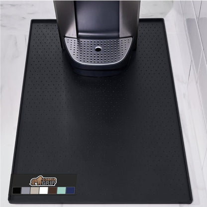 GORILLA GRIP Silicone Coffee Mat, 15x23, Espresso Drink Bar Station Accessories, Use Under Machine, Waterproof Heat Resistant Multi-Use Dish Drying Mats, Stays in Place, Kitchen Home Decor, Black
