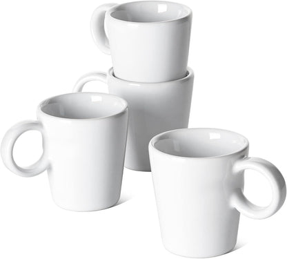 LE TAUCI 3 oz Espresso Cups, Ceramic Demitasse Cup, Mini Coffee Mugs for Home or Office, Stackable Expresso Shots Cup Perfect for Espresso Machine, Set of 4, White
