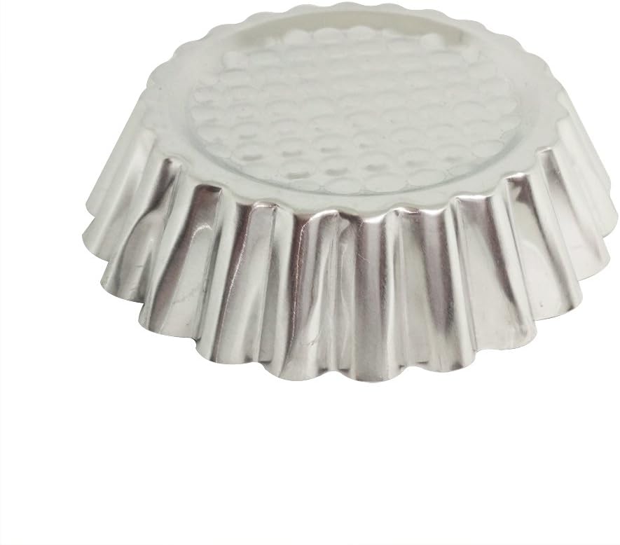 MYStar Set of 20, 3-3/4" Fluted Design Round Shape Non-stick Aluminum Tart Mold, Mini Pie Tin, Tartlet Pan