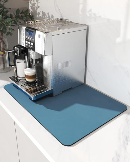 AMOAMI Coffee Mat - Hide Stain Rubber Backed Absorbent Dish Drying Mat for Kitchen Counter - Bar Accessories Fit Under Coffee Maker, Machine, Pot, Espresso Machine, Dish Rack