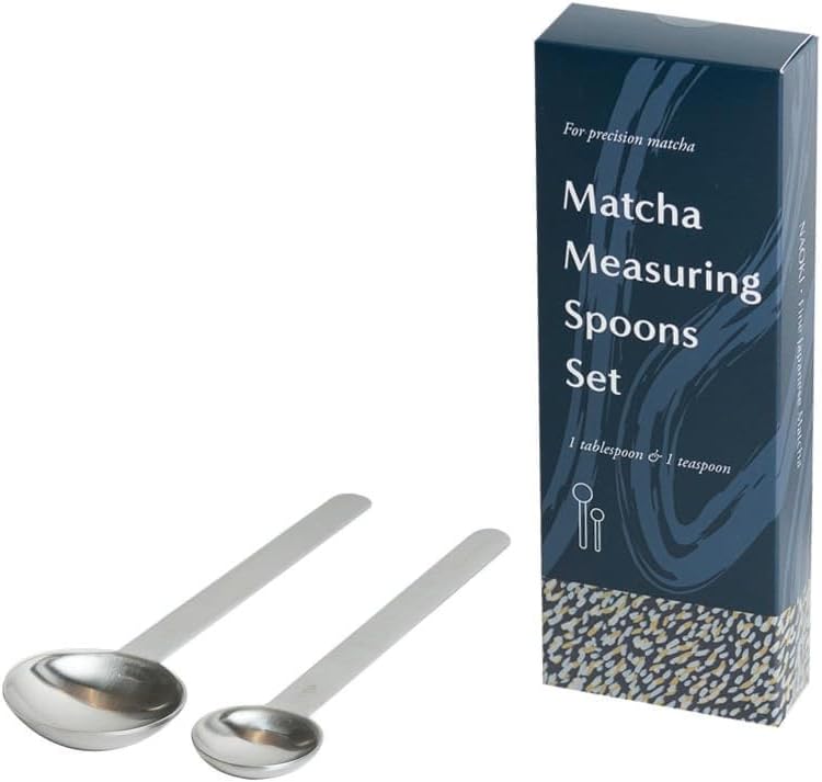 Naoki Matcha Stainless Steel Measuring Spoon/Scoop Matcha Set - 2g (1 teaspoon) and 6g (1 table spoon) Serving Of Matcha Powder
