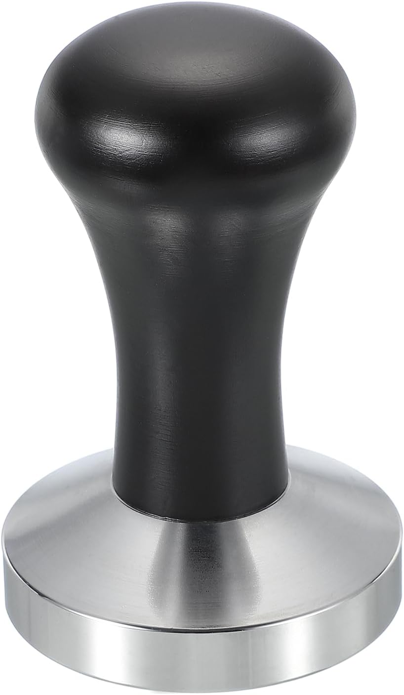uxcell 58mm Coffee Tamper, Stainless Steel Espresso Press Tamper, Espresso Tamper with Wooden Handle Suitable for Coffee Shop, Restaurant Bar