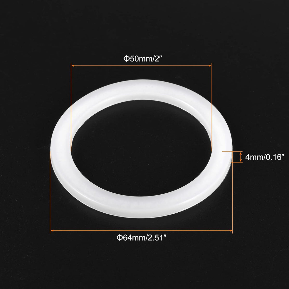 MECCANIXITY Gasket Seal Coffee Maker White Silicone Ring Replacement 50x64x4mm for 4-Cup Aluminium Coffee Pot, Pack of 5
