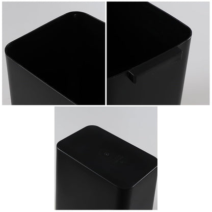 Xyskin 4.5 Gallon Plastic Garbage Bin, Deskside Wastebasket, Waste Can, Black, 3 Pack