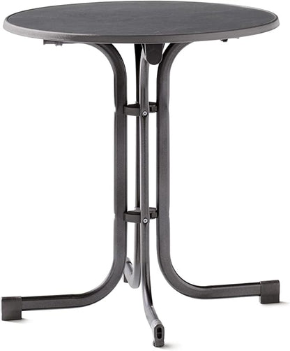 SIEGER Boulevard Folding Table with Mecalit-PRO Plate. Plate Size Approx. 70 cm ø