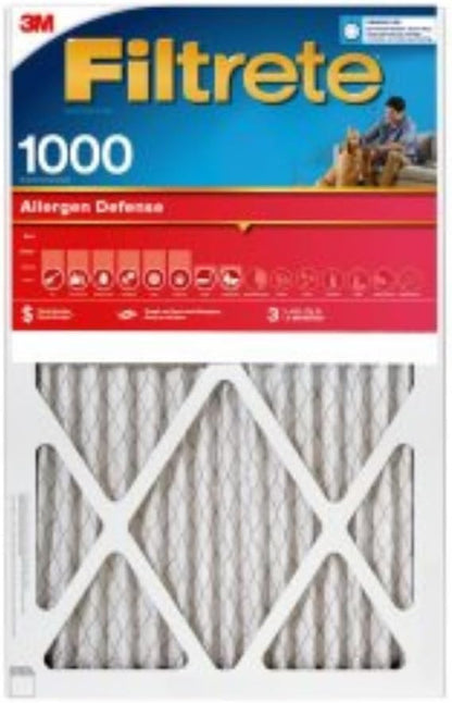 Filtrete 16x24x1 AC Furnace Air Filter, MERV 11, MPR 1000, Micro Allergen Defense, 3-Month Pleated 1-Inch Electrostatic Air Cleaning Filter, 4 Pack (Actual Size 4-Pack 23.813x15.813x0.656 in)