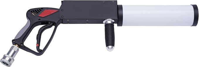 LED CO2 Jet Gun for Wedding DJ Party, RGB Automatic Color-Changing Handheld CO2 Cannon Gun DJ Fog Gun CO2 Jet Machine Blaster with 10ft Hose for Stage Effect, Concert, Disco, Halloween
