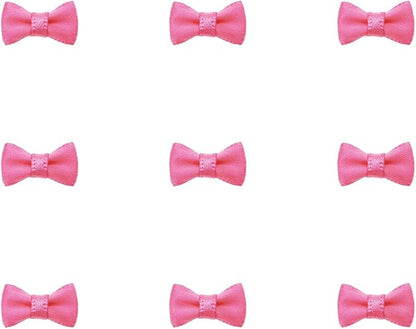 Tupalizy Mini Satin Ribbon Bows Small Craft Sewing Fabric Bows for Christmas Decoration Bow Ties Scrapbook Gift Bags Boxes Greeting Invitation Cards Wedding Party Favor, 20x10mm, 50PCS (Dark Pink)