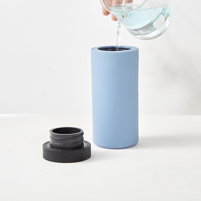 Soap Dispenser Dish Soap Holder for Kitchen Sink 8 oz Round Refillable Foaming Soaps Dispenser Shampoo and Conditioner Bottles Watertight Silicone Squeeze Bottle for Bathroom(Color:Blue)