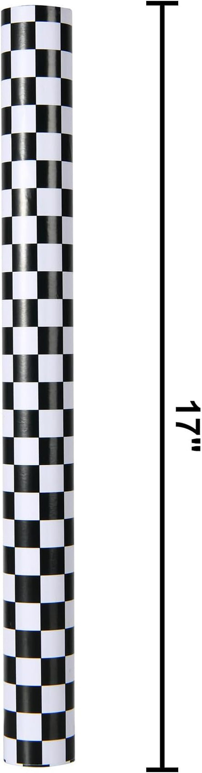 Titiweet Checkered Flag Wrapping Paper Roll- Mini Roll 17 Inches X 33 Feet - Race Car Wrapping Paper for Boys Girls, Cars Wrapping Paper for Birthday Christmas Holiday