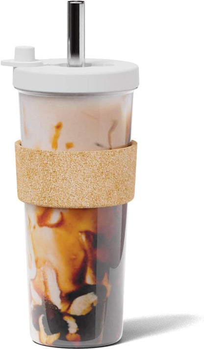 Dodoko Reusable 24 oz Boba Cup and Straw - White