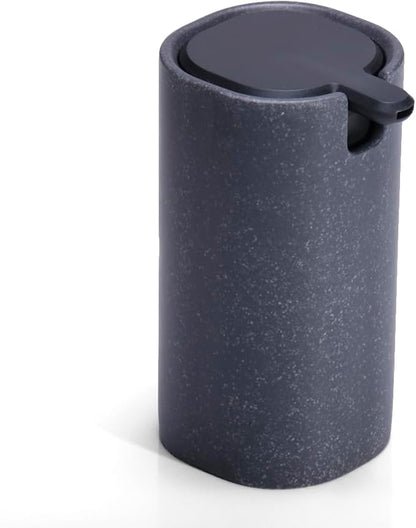 LINE+ARC Modern Easy-to-Press Soap Dispenser (Slate). No-Rust Cute Bathroom Gray Marble Kitchen Sink Ergonomic Liquid Lotion Shampoo Conditioner