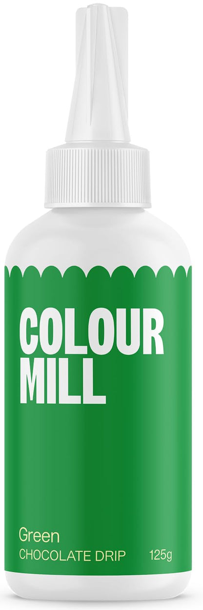 Colour Mill Chocolate Drip Easy-Melt Drizzle for Desserts, 125 Grams Green
