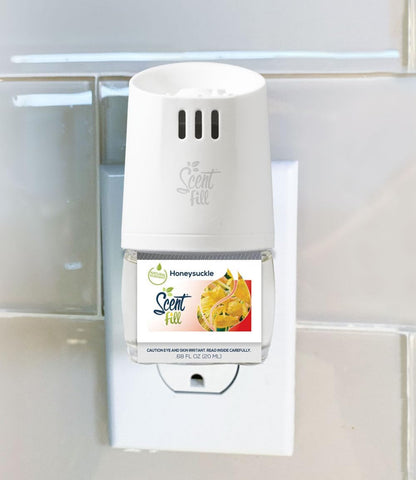 Scent Fill Honeysuckle Plug in Air Freshener, Scented Oil Refills, 2 Refills + Diffuser