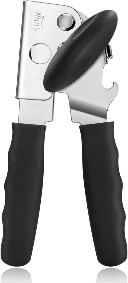 Can Opener Manual Heavy Duty, Uhiyee Hand Held Can Openers for Seniors with Comfort Grip Sharp Blade