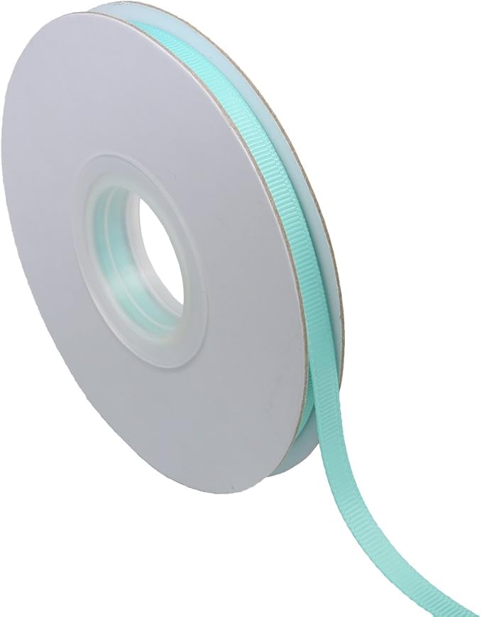 Ribbonitlux 1/4" Wide Solid Grosgrain Ribbon 25 Yards (314-Aqua）, Set for Gift Wrapping, Party Decor, Sewing Applications, Wedding and Craft