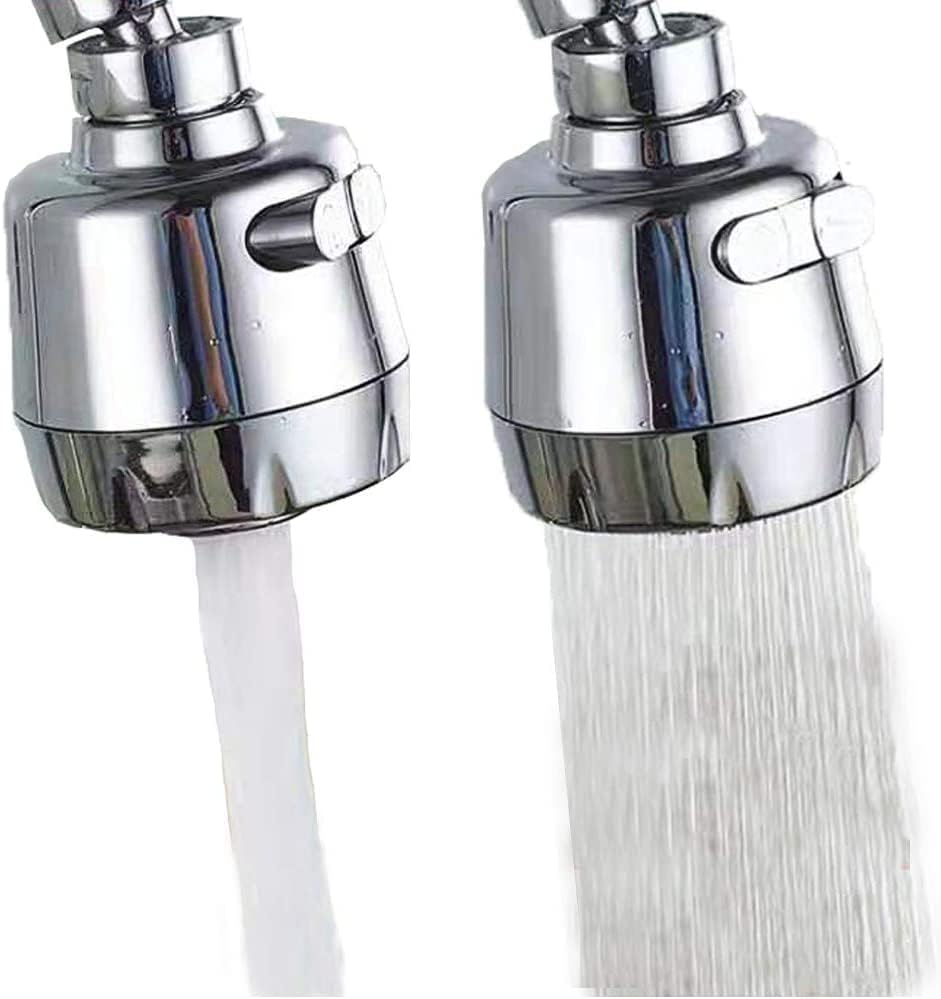 Huazhi 360° Swivel Kitchen Sink Faucet Aerator Faucet Sprayer Attachment Tap Aerator Faucet Nozzle Faucet Head 55/64'' Female Thread for Kitchen, Bathroom Faucet (Shorter Style 1PC,Adapter Included)