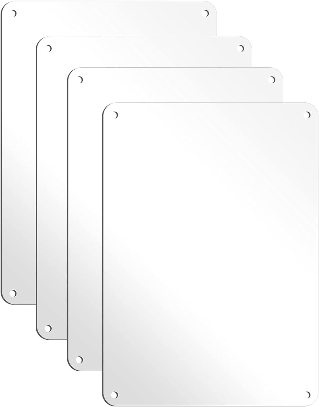 White Blank Metal Sign,10 x 7 Inches Sturdy Rust Free Aluminum Metal Signs White Color Blank Sign, Waterproof, Easy Mounting