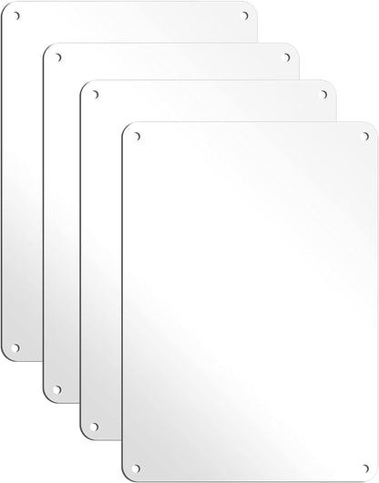 White Blank Metal Sign,10 x 7 Inches Sturdy Rust Free Aluminum Metal Signs White Color Blank Sign, Waterproof, Easy Mounting