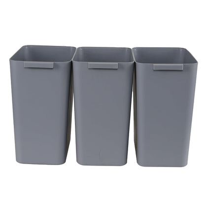 4.5 Gallon Small Plastic Waste Basket, Office Garbage Cans, 3 Packs, Gray