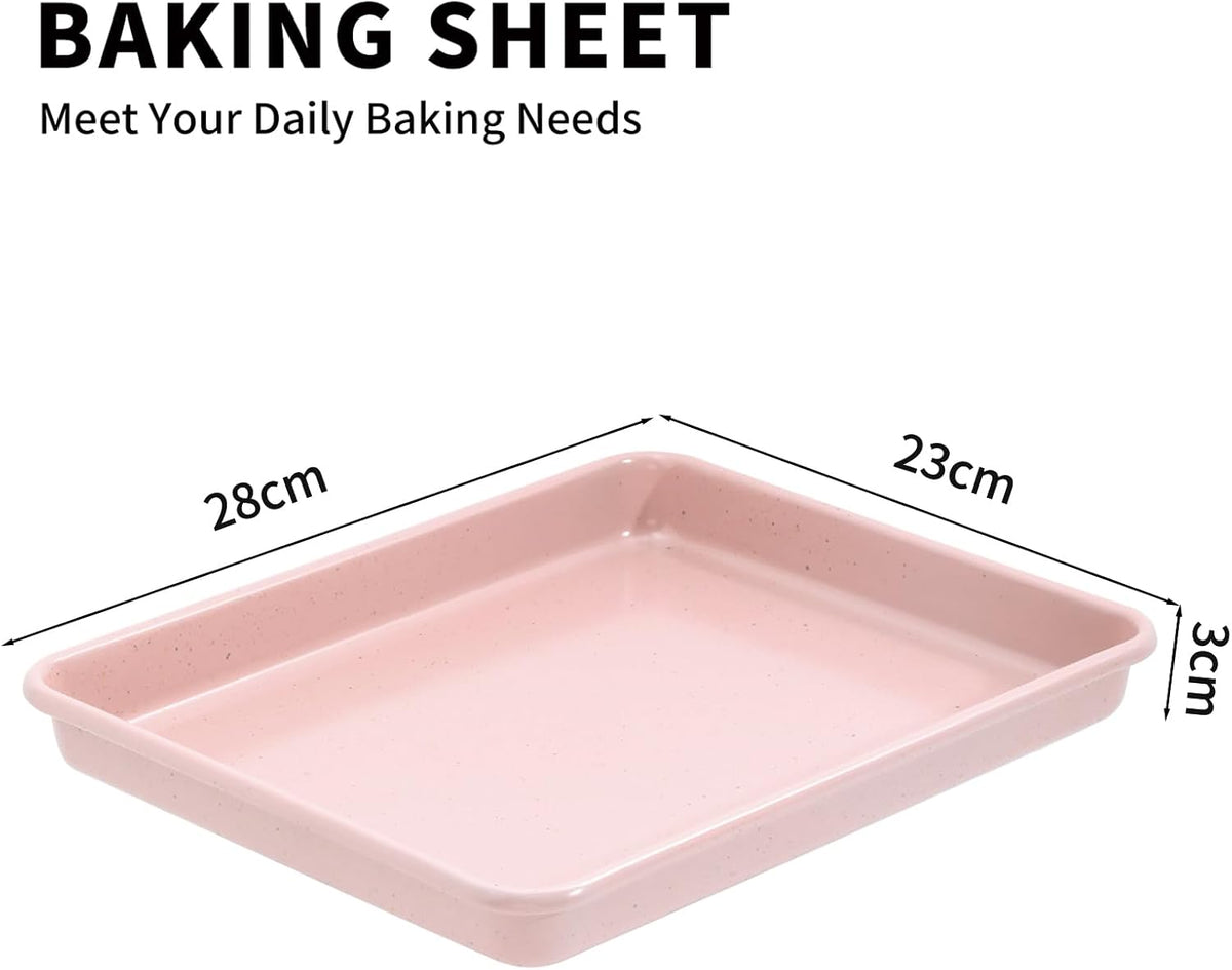 Toaster Oven Pans Set of 2, Shinsin 11-Inch Nonstick Baking Sheet Pans and Trays, 1/8 Thicker Replacement Small Baking Tray Accessories for Cookie