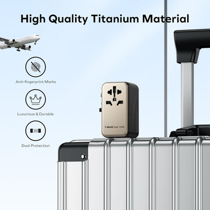 MOMAX Universal Travel Adapter, 120W GaN Fast International Power Adapter, 3 USB C & 1 USB A, Worldwide Travel Plug Adapter, All-in-One Worldwide Wall Charger for USA European UK AUS (Type C/G/A/I)