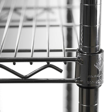 Shelving Inc. 8" d x 24" w Chrome Wire Shelving with 3 Tier Shelves, Weight Capacity 800lbs Per Shelf