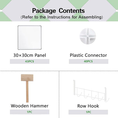 C&AHOME Cube Storage Organizer, 12-Cube Shelves Units, Closet Cabinet, DIY Plastic Modular Book Shelf, Ideal for Bedroom, Living Room, Office, 36.6" L x 12.4" W x 48.4" H Milky UPCS12M