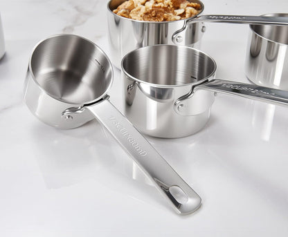 Keawell Premium 5-Piece Measuring Cups Set –1/4, 1/3, 1/2, 2/3, and 1 cup-18/10 Stainless Steel - Durable, Stackable, Dishwasher Safe