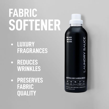 Laundry Sauce - Laundry Fabric Softener (Australian Sandalwood) Luxury Fragrance, Softens & Preserves Fabric, Reduces Wrinkles, 19 Fl Oz