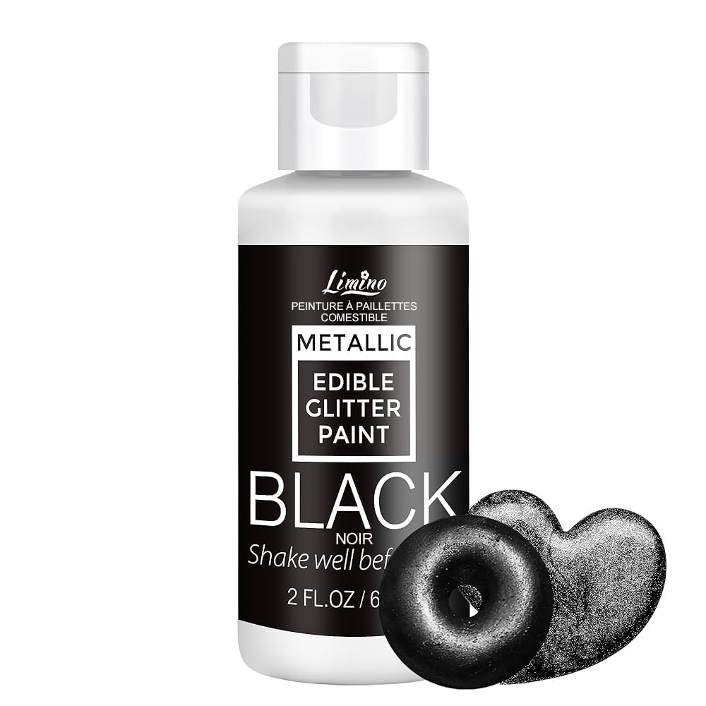 Edible Glitter Paint - 2 fl.oz Food Grade Metallic Glitter Cake Paint for Cake Decorating, Baking, Cupcakes