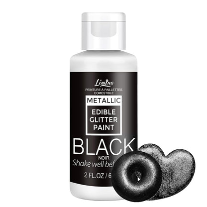 Edible Glitter Paint - 2 fl.oz Food Grade Metallic Glitter Cake Paint for Cake Decorating, Baking, Cupcakes